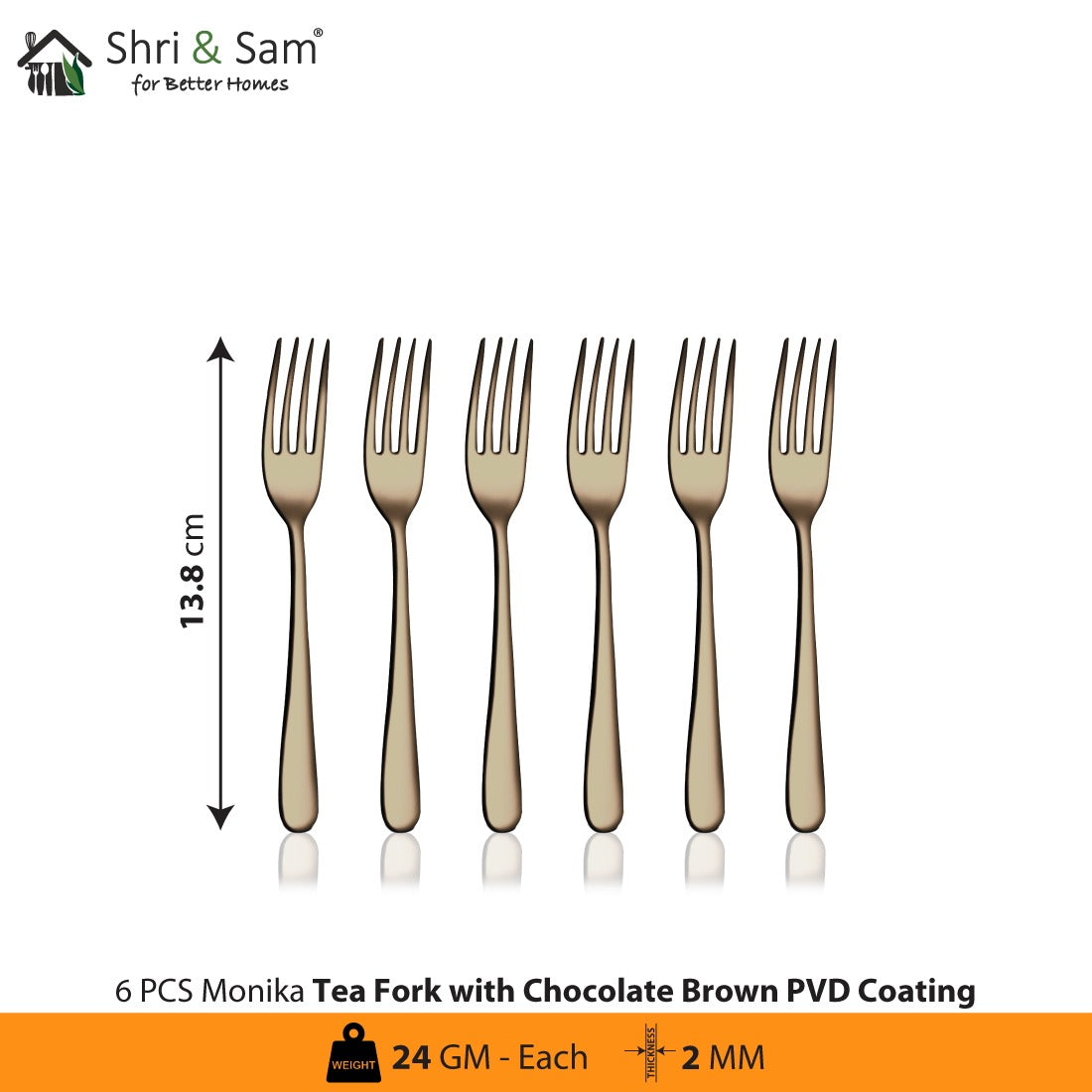 Stainless Steel Cutlery with Chocolate Brown PVD Coating Monika