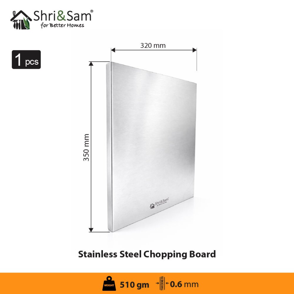 Bent Stainless Steel Chopping Board with Easy - Lift Edge