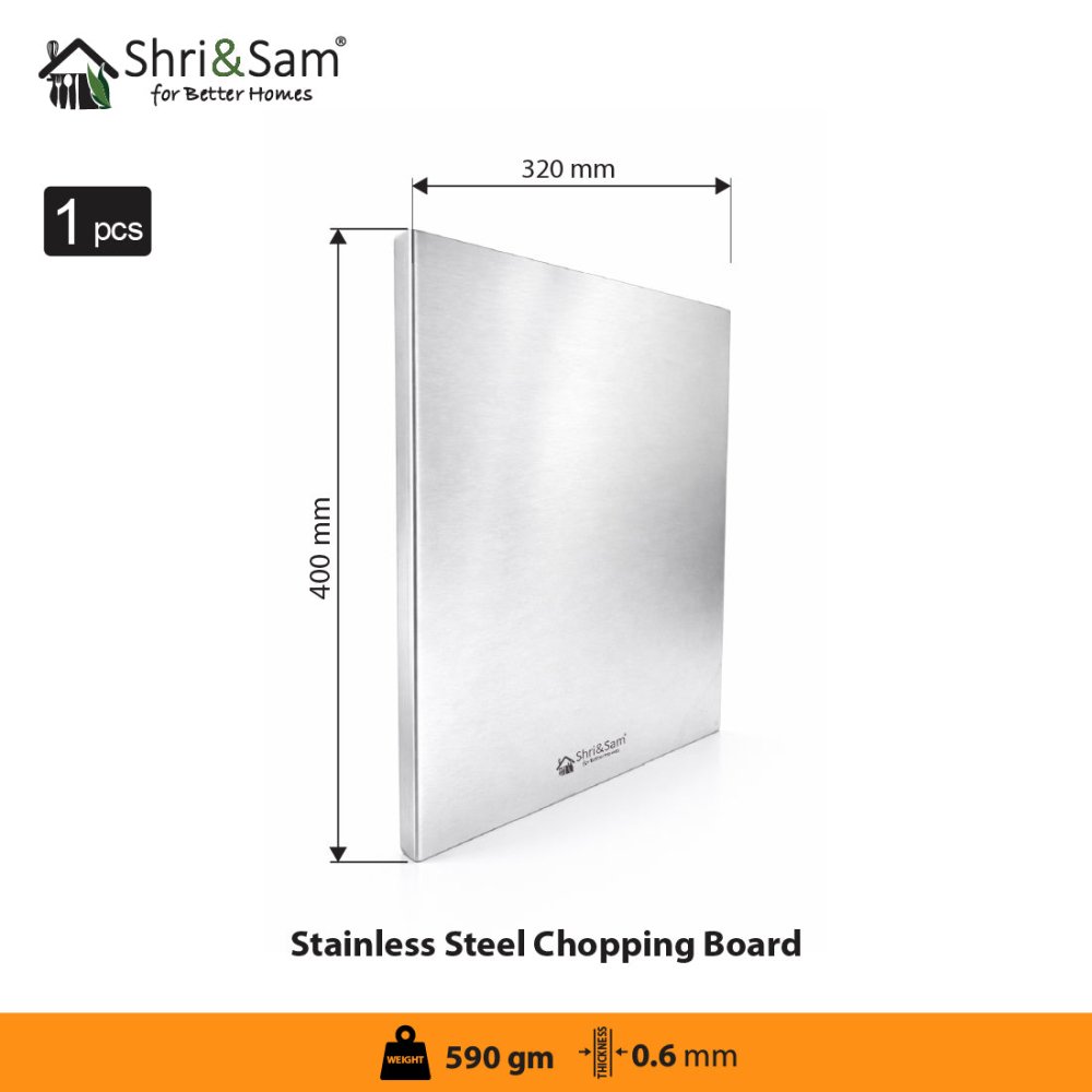Bent Stainless Steel Chopping Board with Easy - Lift Edge