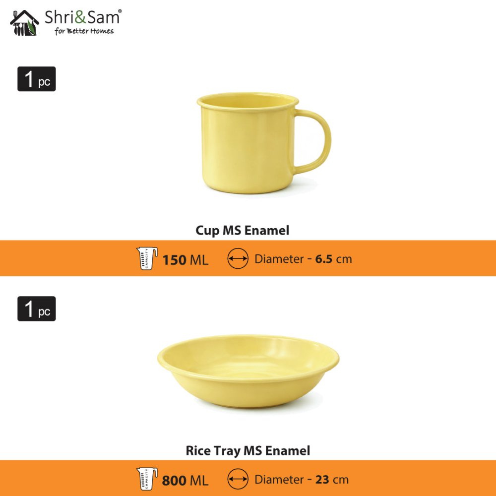 Enamel - Coated MS Cosmic Decor Set - Yellow