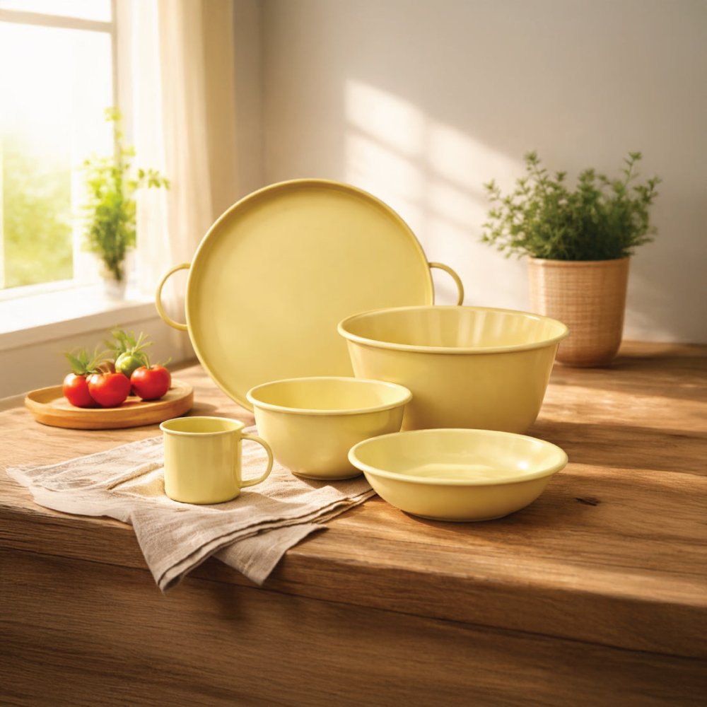 Enamel - Coated MS Cosmic Decor Set - Yellow