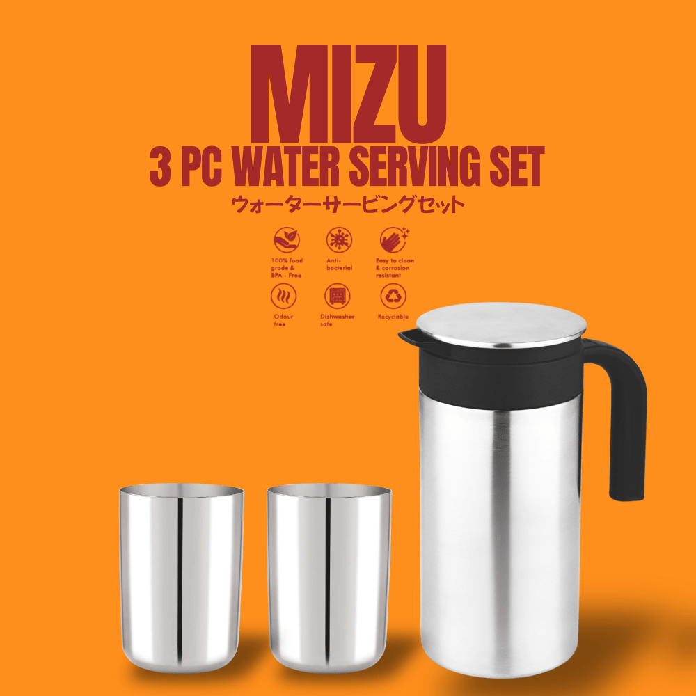 EVERYDAY STAINLESS STEEL MIZU WATER SERVING SET-3PCS