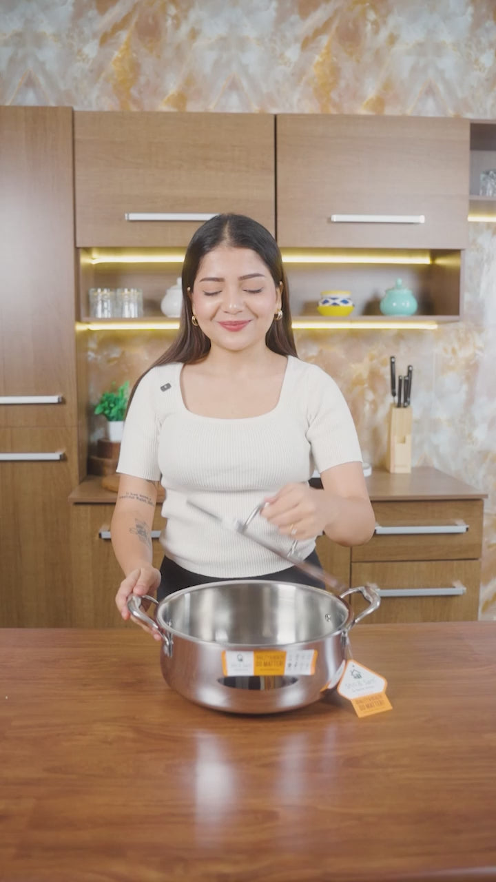 Stainless Steel Triply Bharat Biryani Handi with Lid