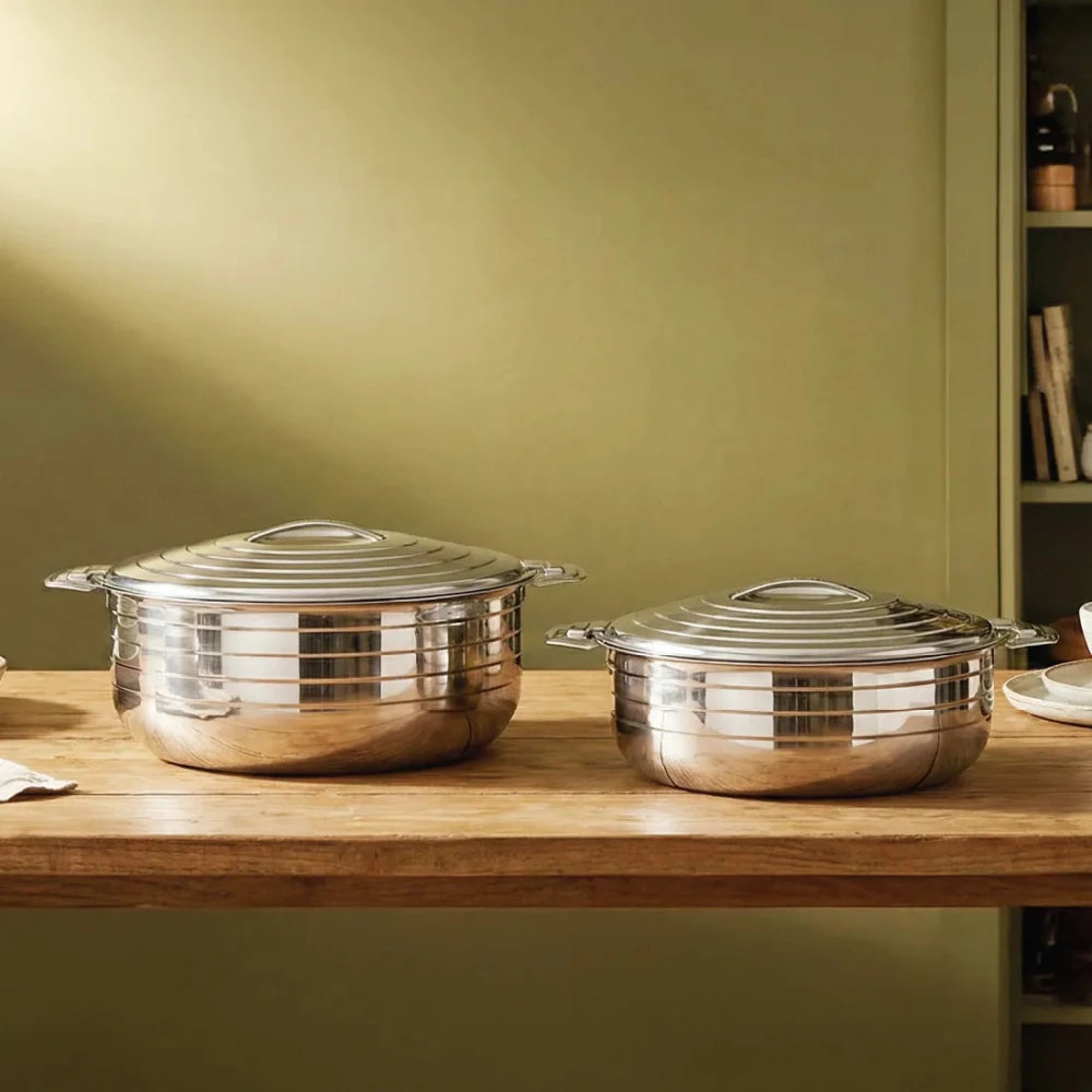 Stainless Steel 2 PCS Double Wall Casserole