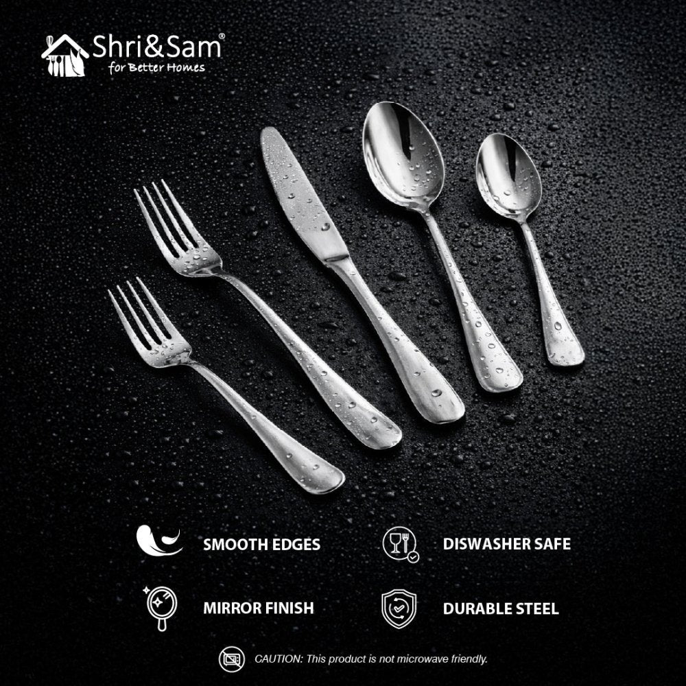 Stainless Steel 20 PCS Cutlery Set (4 Pcs Tea Spoon, 4 Pcs Dessert Spoon, 4 Pcs Dessert Fork, 4 Pcs Salad Fork, and 4 Pcs Dessert Knife) Classic