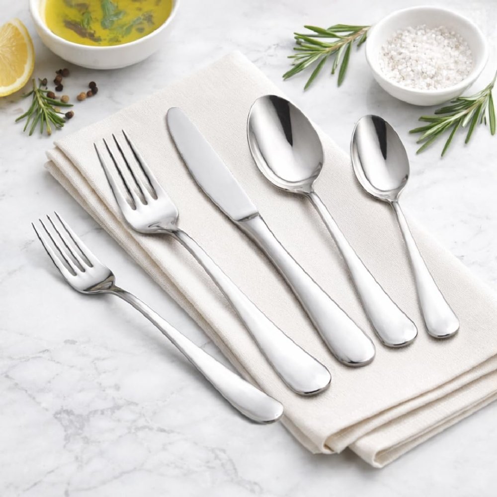 Stainless Steel 20 PCS Cutlery Set (4 Pcs Tea Spoon, 4 Pcs Dessert Spoon, 4 Pcs Dessert Fork, 4 Pcs Salad Fork, and 4 Pcs Dessert Knife) Classic