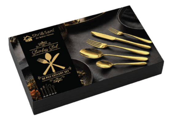 STAINLESS STEEL 30 PCS CUTLERY SET GRACY GOLD PVD