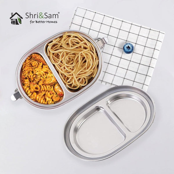 Stainless Steel 304 Oval Lunch Box with Clip Lock