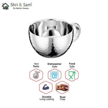 Stainless Steel 4 PCS Double Wall Hammered Cup and Saucer RD