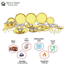 Stainless Steel 50 PCS Dinner Set with Gold PVD Coating (6 People) Shagun