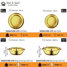 Stainless Steel 58 PCS Dinner Set (6 People) with Gold PVD Coating Signature Lite
