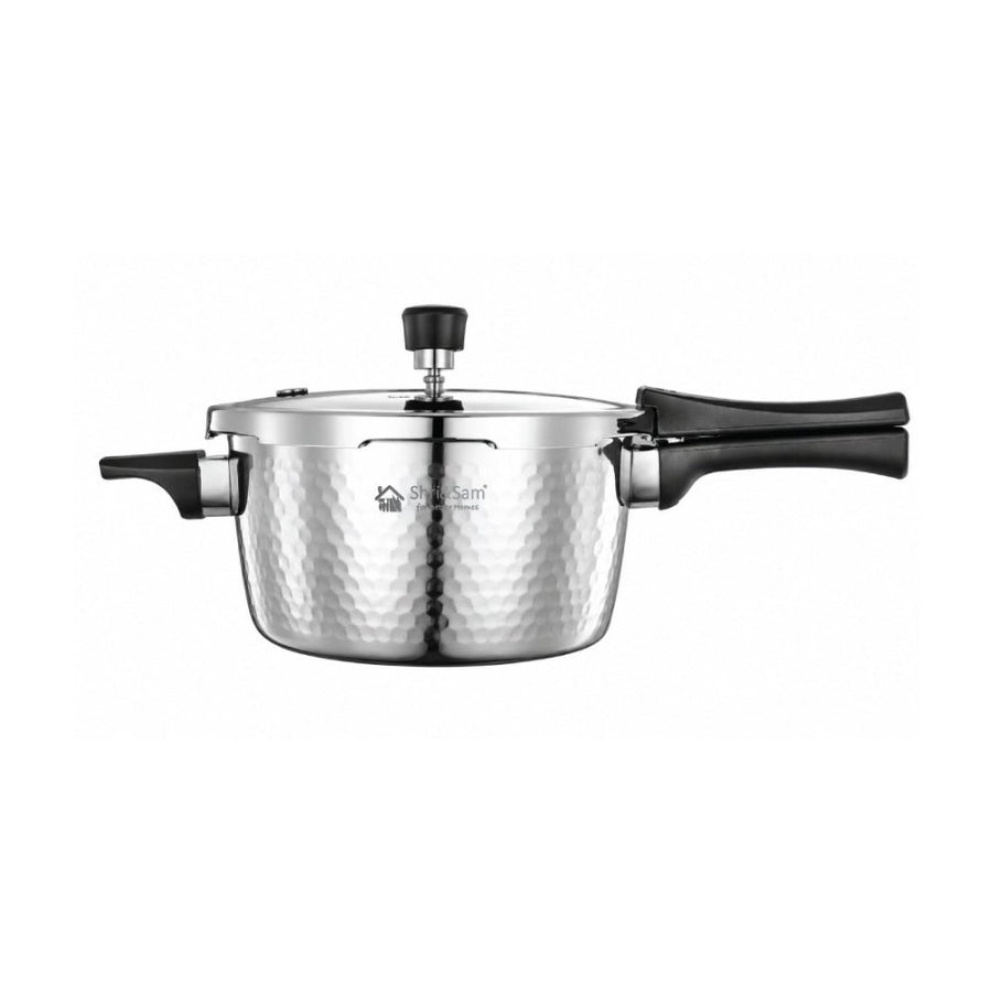 Stainless Steel Bharat Hammered Triply Outer Lid Pressure Cooker