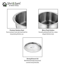 Stainless Steel Bharat Hammered Triply Tope with Lid