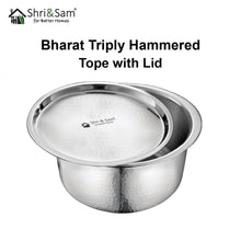 Stainless Steel Bharat Hammered Triply Tope with Lid