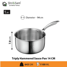 Stainless Steel Bharat Triply Hammered Sauce Pan