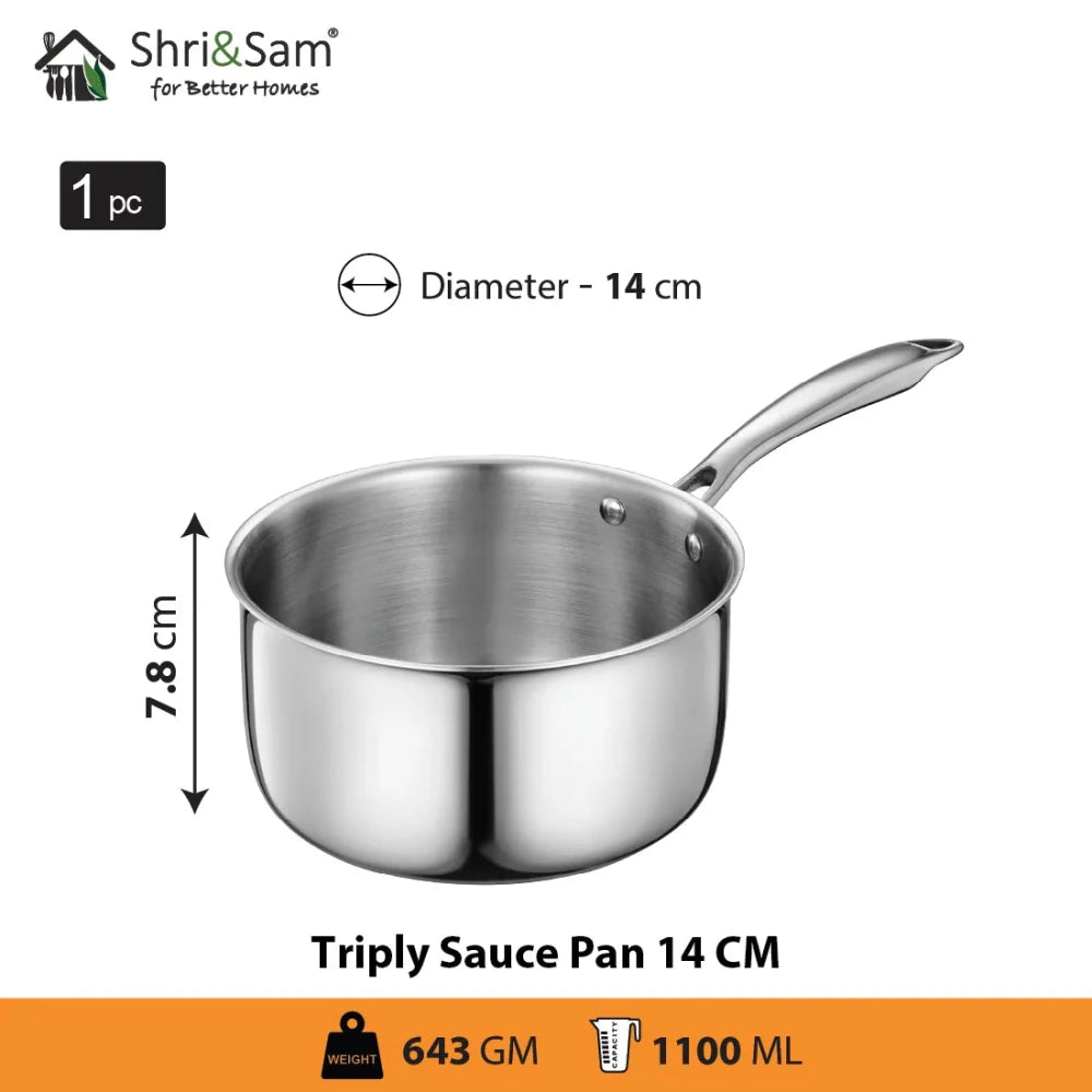 Stainless Steel Bharat Triply Sauce Pan