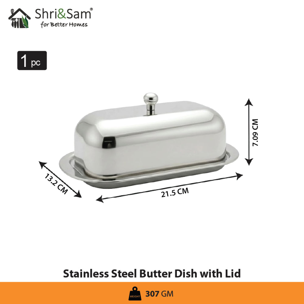 Stainless Steel Butter Dish with Lid