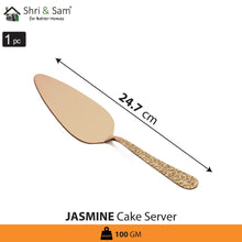 Stainless Steel Cake Server with Rose Gold PVD Coating and Laser Jasmine