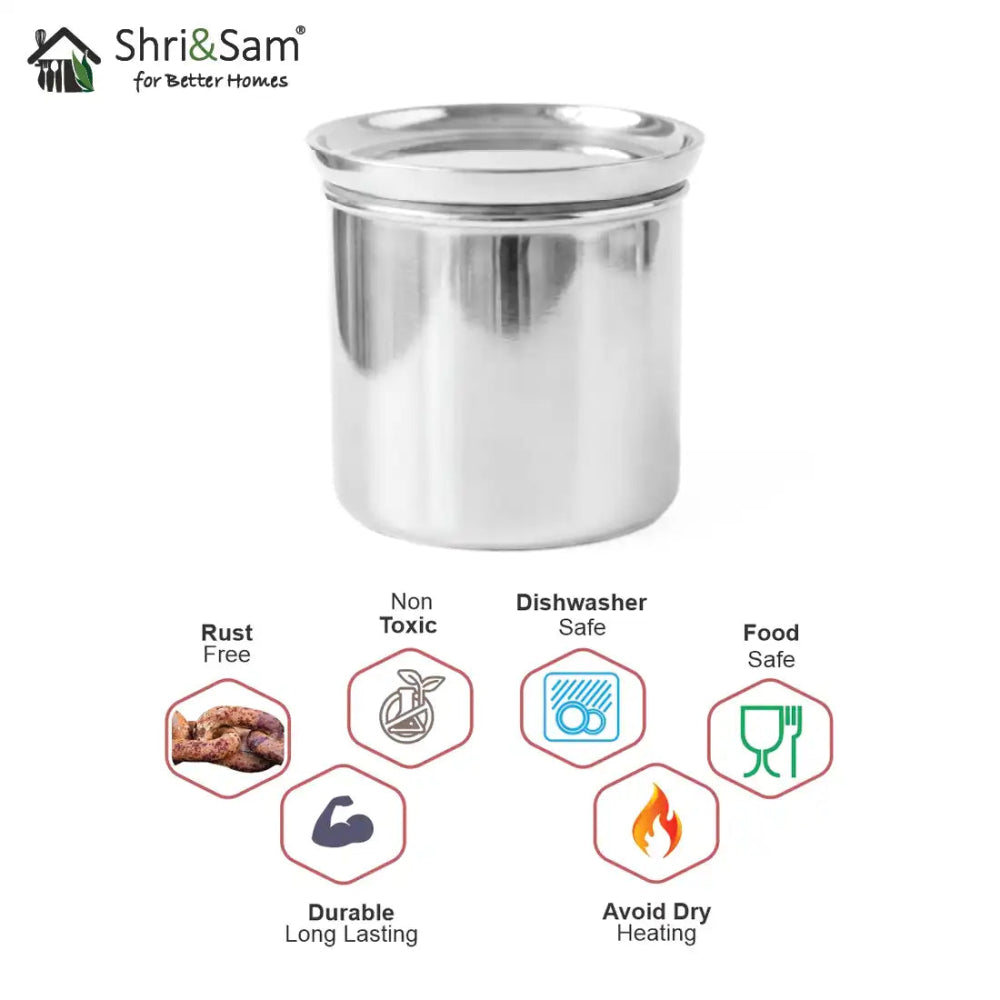 Stainless Steel Canister with Air - Tight SS Lid – Premium Storage Container