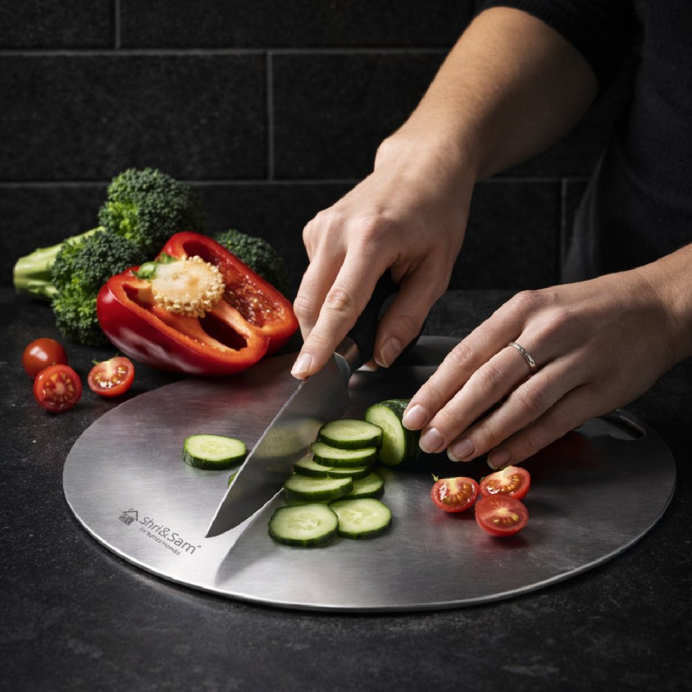 Stainless Steel Circular Chopping Board