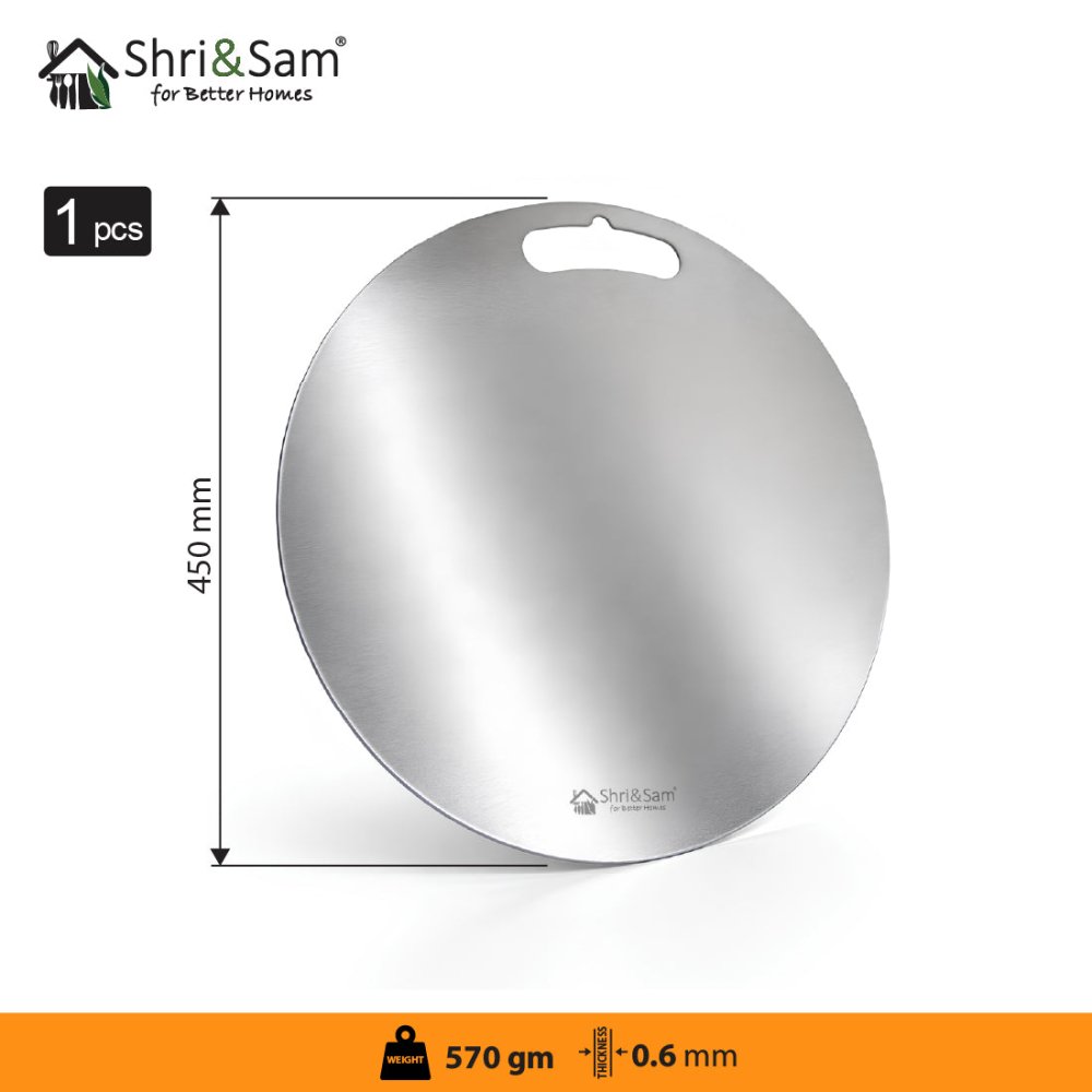 Stainless Steel Circular Chopping Board