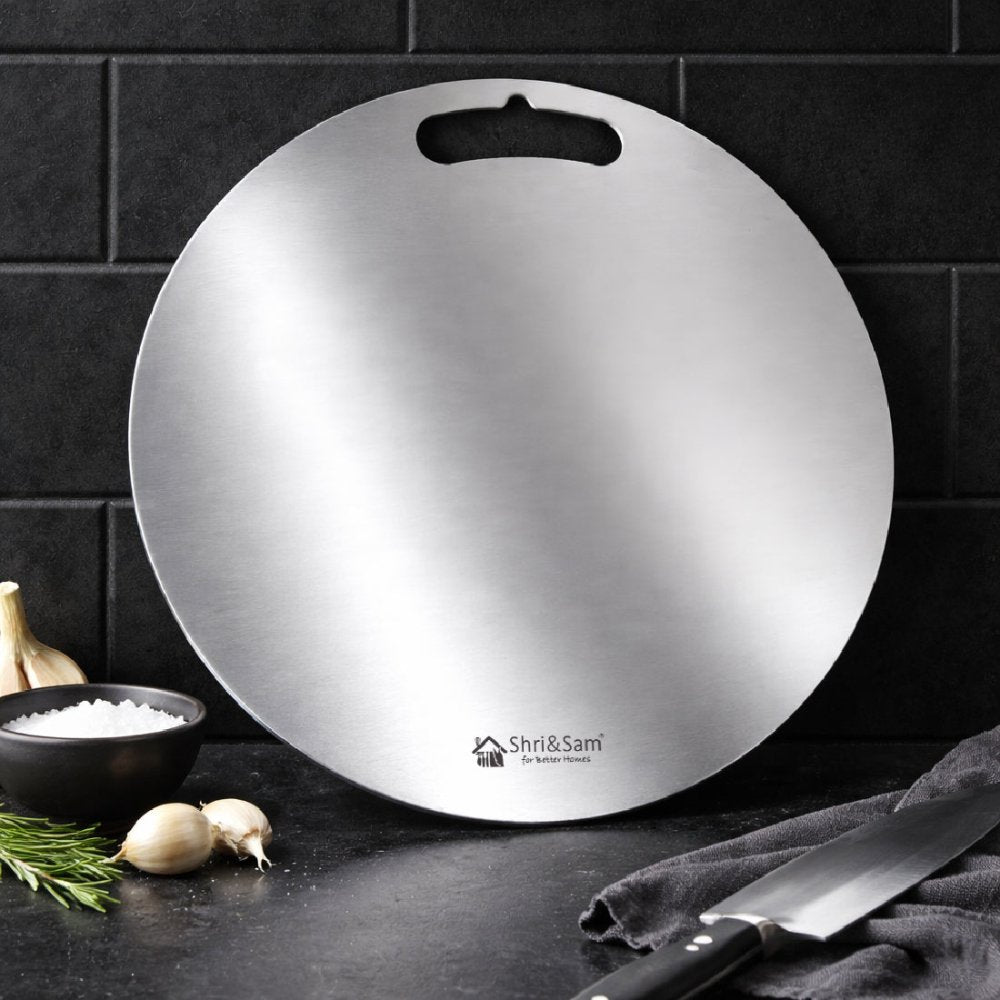 Stainless Steel Circular Chopping Board