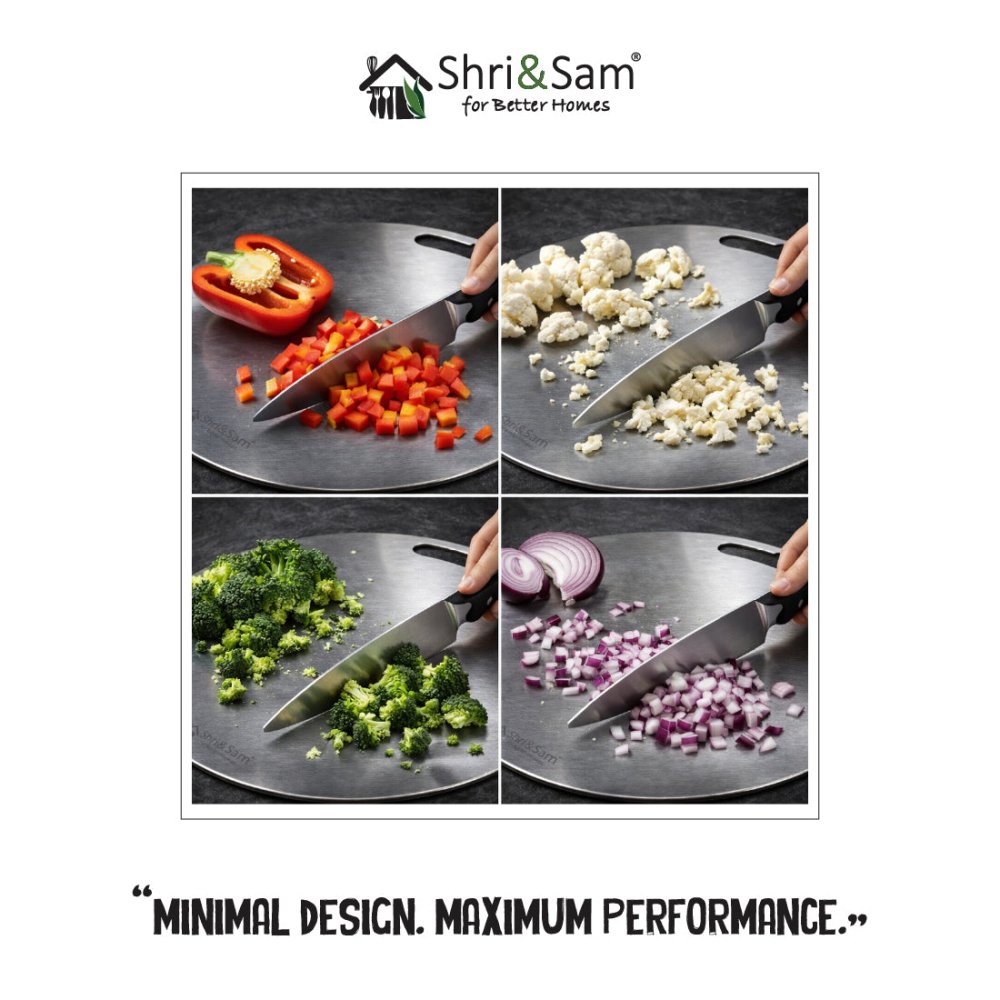 Stainless Steel Circular Chopping Board