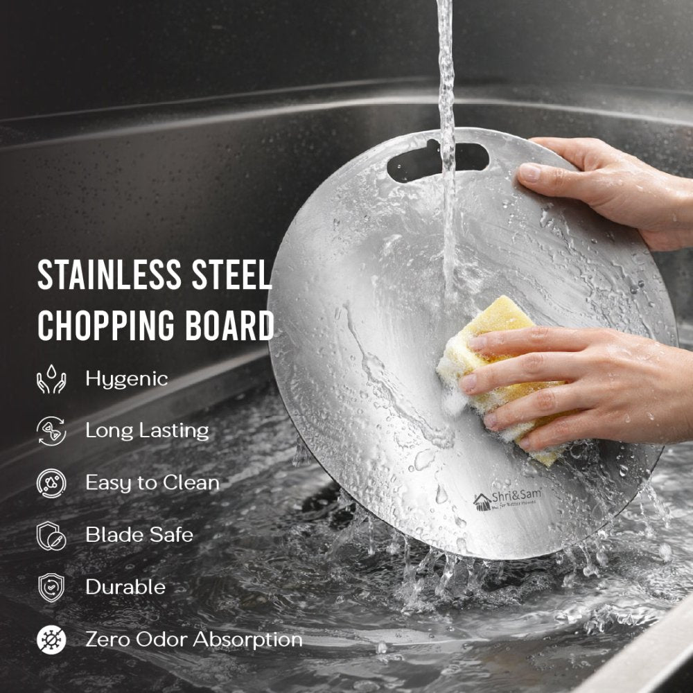 Stainless Steel Circular Chopping Board