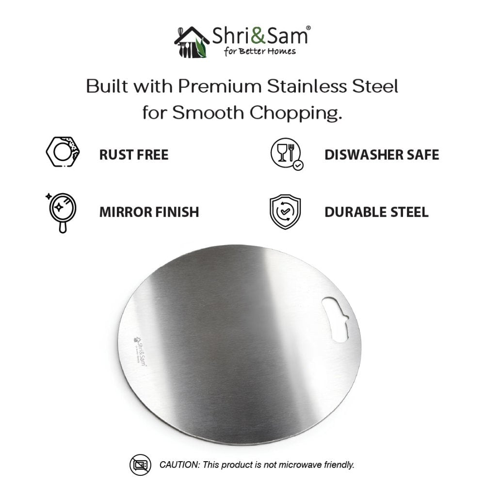 Stainless Steel Circular Chopping Board