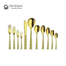 Stainless Steel Cutlery with Gold PVD and Laser GSW Shiny
