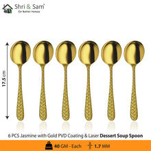 Stainless Steel Cutlery with Gold PVD Coating & Laser 1 Jasmine