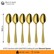 Stainless Steel Cutlery with Gold PVD Coating & Laser 1 Jasmine