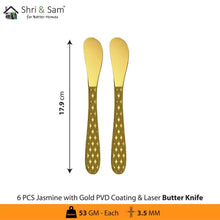 Stainless Steel Cutlery with Gold PVD Coating & Laser 2 Jasmine