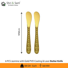 Stainless Steel Cutlery with Gold PVD Coating & Laser 5 Jasmine