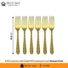 Stainless Steel Cutlery with Gold PVD Coating & Laser 5 Jasmine