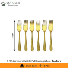 Stainless Steel Cutlery with Gold PVD Coating & Laser 6 Jasmine