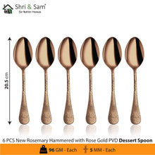 Stainless Steel Cutlery with Rose Gold PVD Coating New Rosemary Hammered