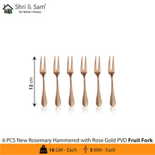 Stainless Steel Cutlery with Rose Gold PVD Coating New Rosemary Hammered
