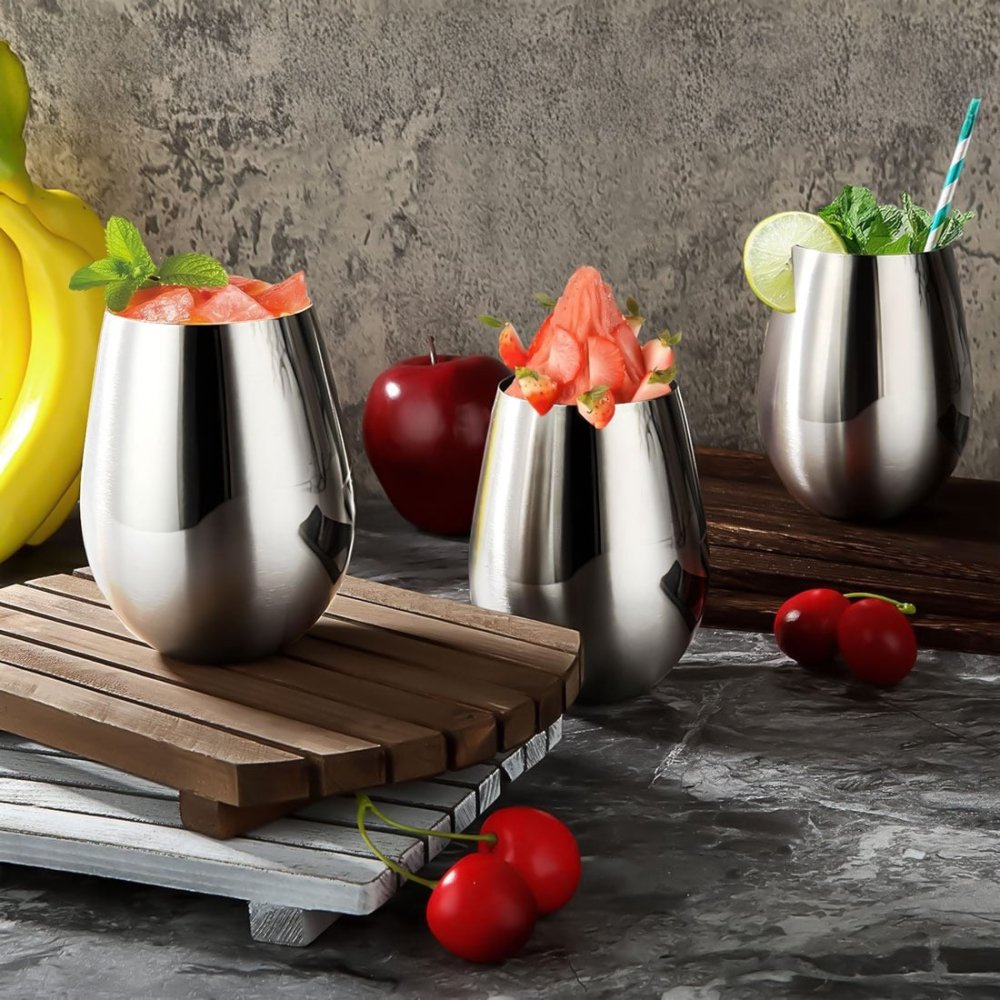 Stainless Steel Goblet Glass