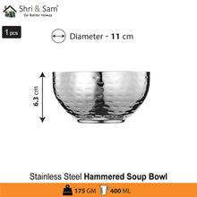 Stainless Steel Hammered Soup Bowl