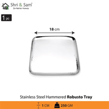 Stainless Steel Hammered Square Tray Robusto