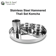 Stainless Steel Hammered Thali Set 25 CM Komcha