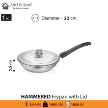 Stainless Steel Heavy Weight Hammered Fry Pan with SS Lid