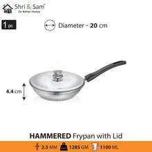 Stainless Steel Heavy Weight Hammered Fry Pan with SS Lid