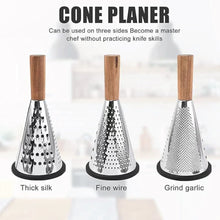 Stainless Steel Multifunctional Conical Grater with Wooden Handle