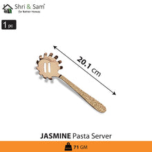 Stainless Steel Pasta Server with Rose Gold PVD Coating and Laser Jasmine
