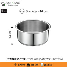 Stainless Steel Patila with Sandwich Bottom