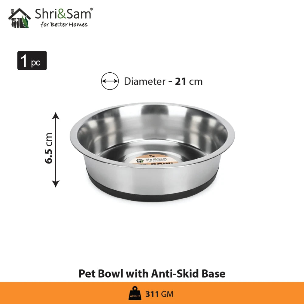 Stainless Steel Pet Bowl with Anti - Skid Base