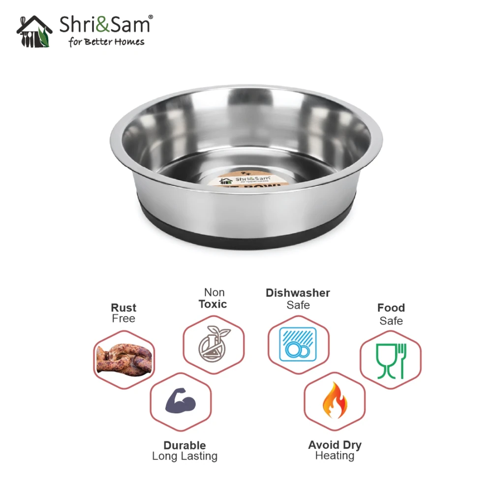 Stainless Steel Pet Bowl with Anti - Skid Base