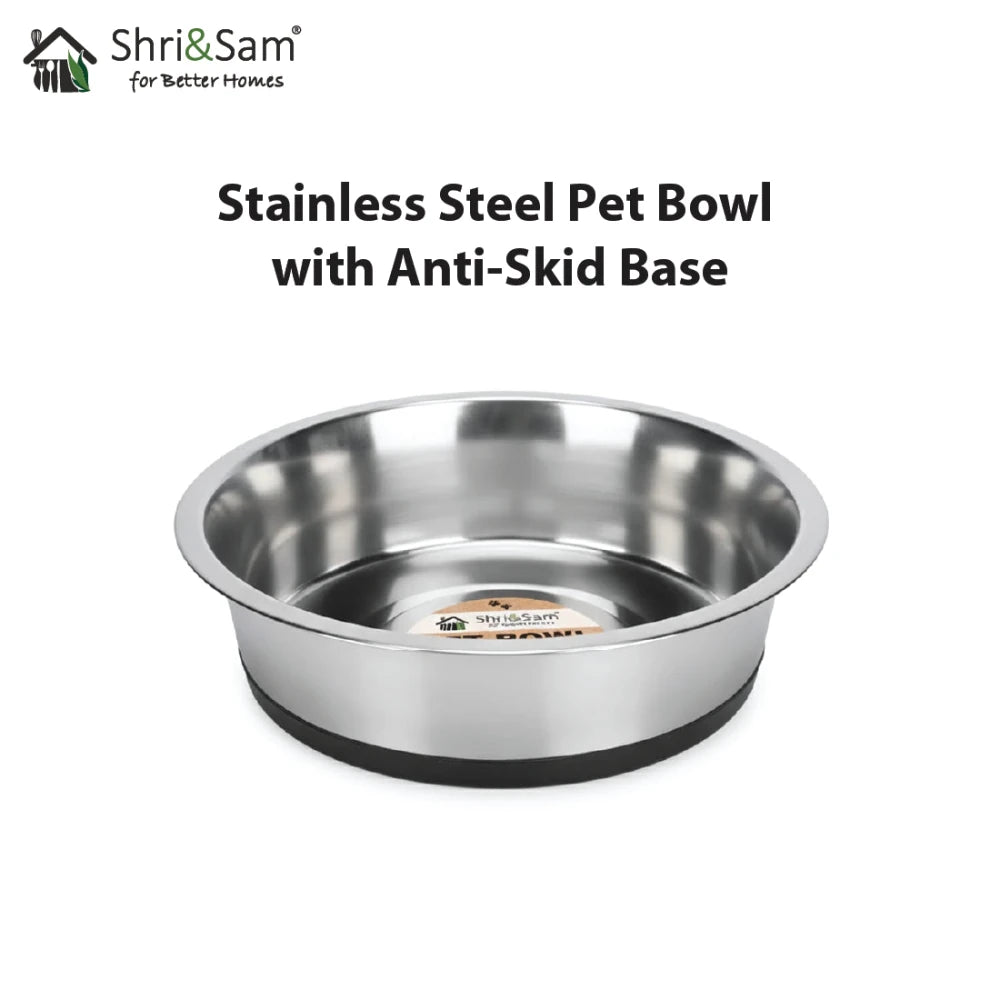 Stainless Steel Pet Bowl with Anti - Skid Base